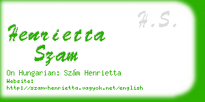henrietta szam business card