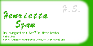 henrietta szam business card